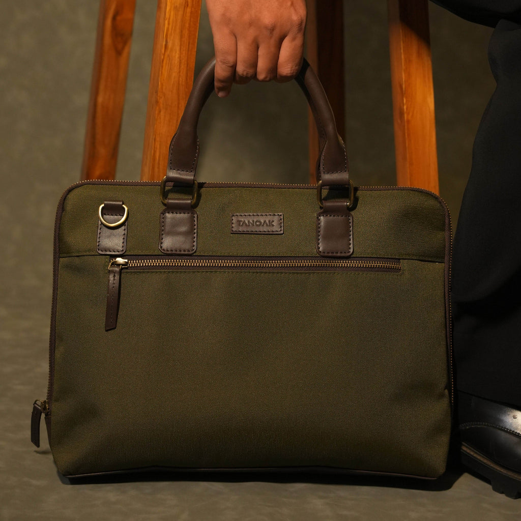 Tanoak Folio Laptop Bag / Olive Reserve