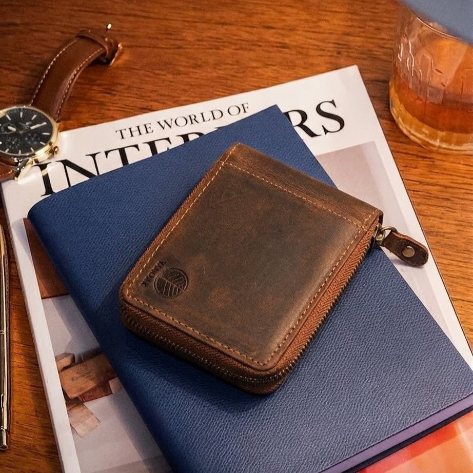 Ellis Zipper Wallet / Rust Brown