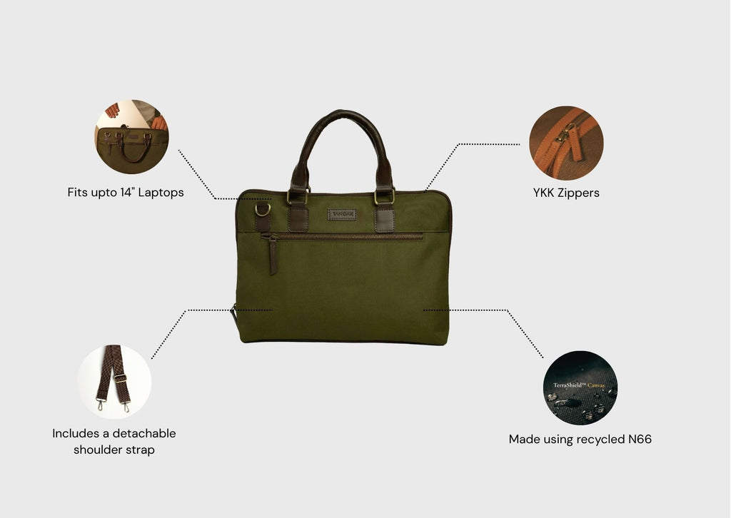 Tanoak Folio Laptop Bag / Olive Reserve