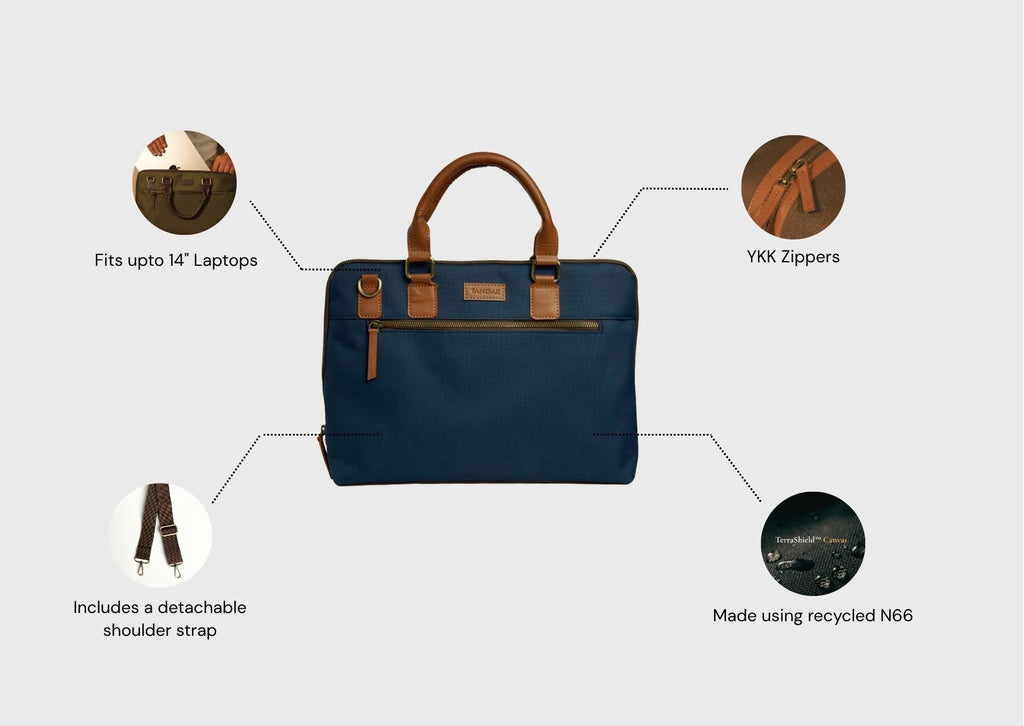 Tanoak Folio Laptop Bag / Estate Blue