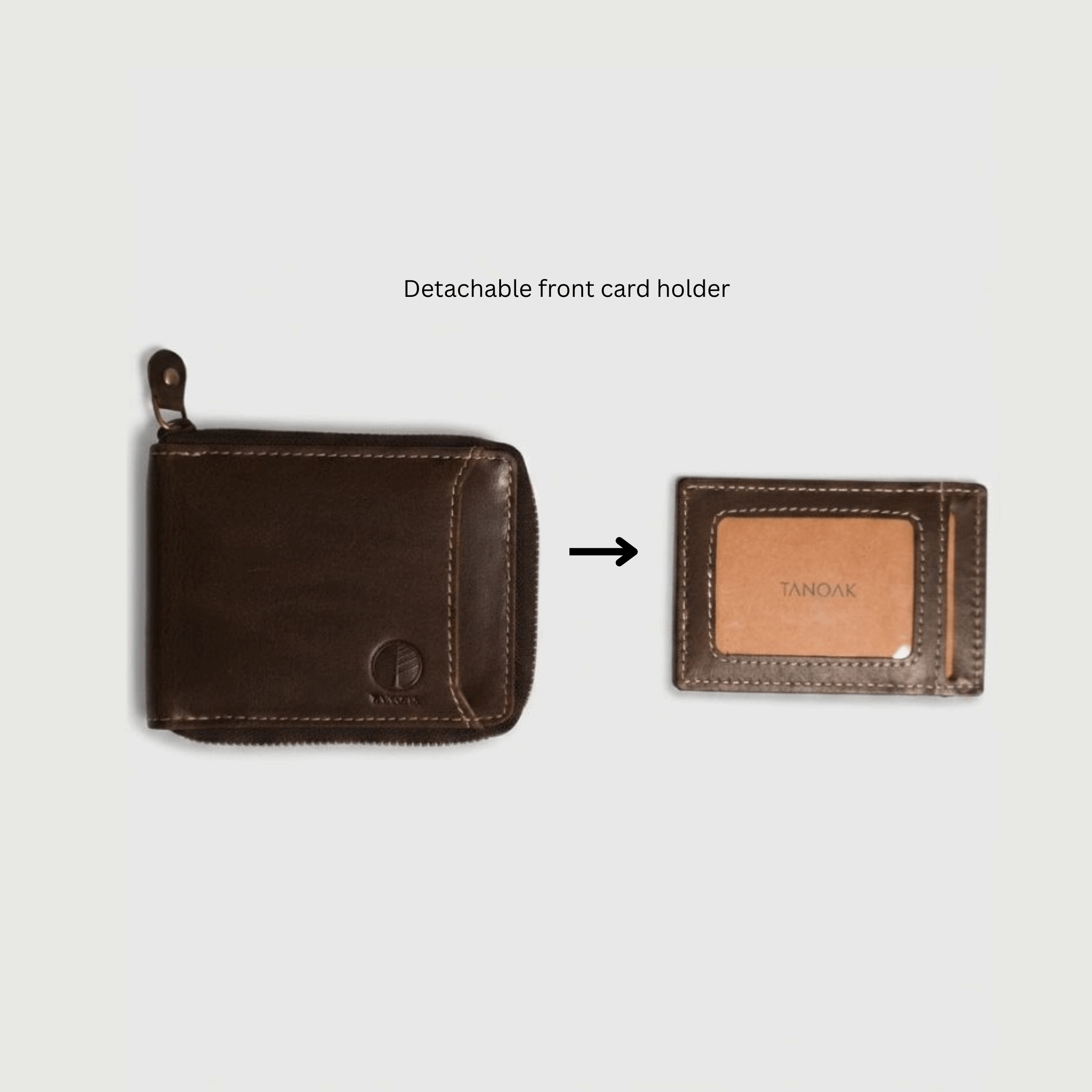Mason Zipper Wallet / Espresso Brown