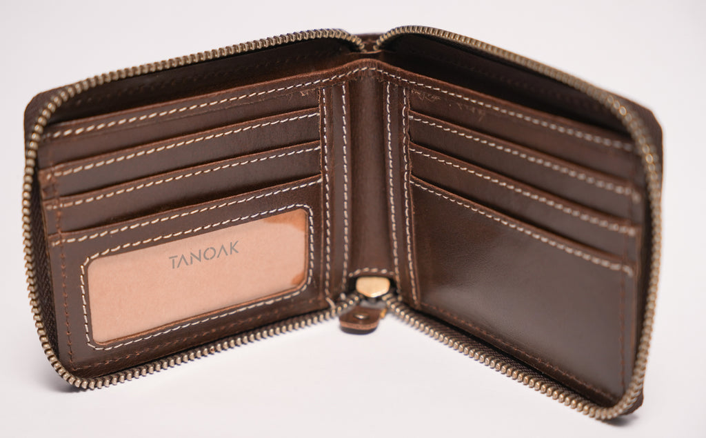 Mason Zipper Wallet / Espresso Brown
