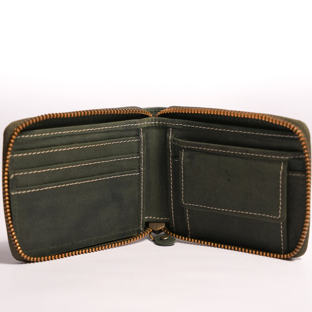 Ellis Zipper Wallet / Forest Green