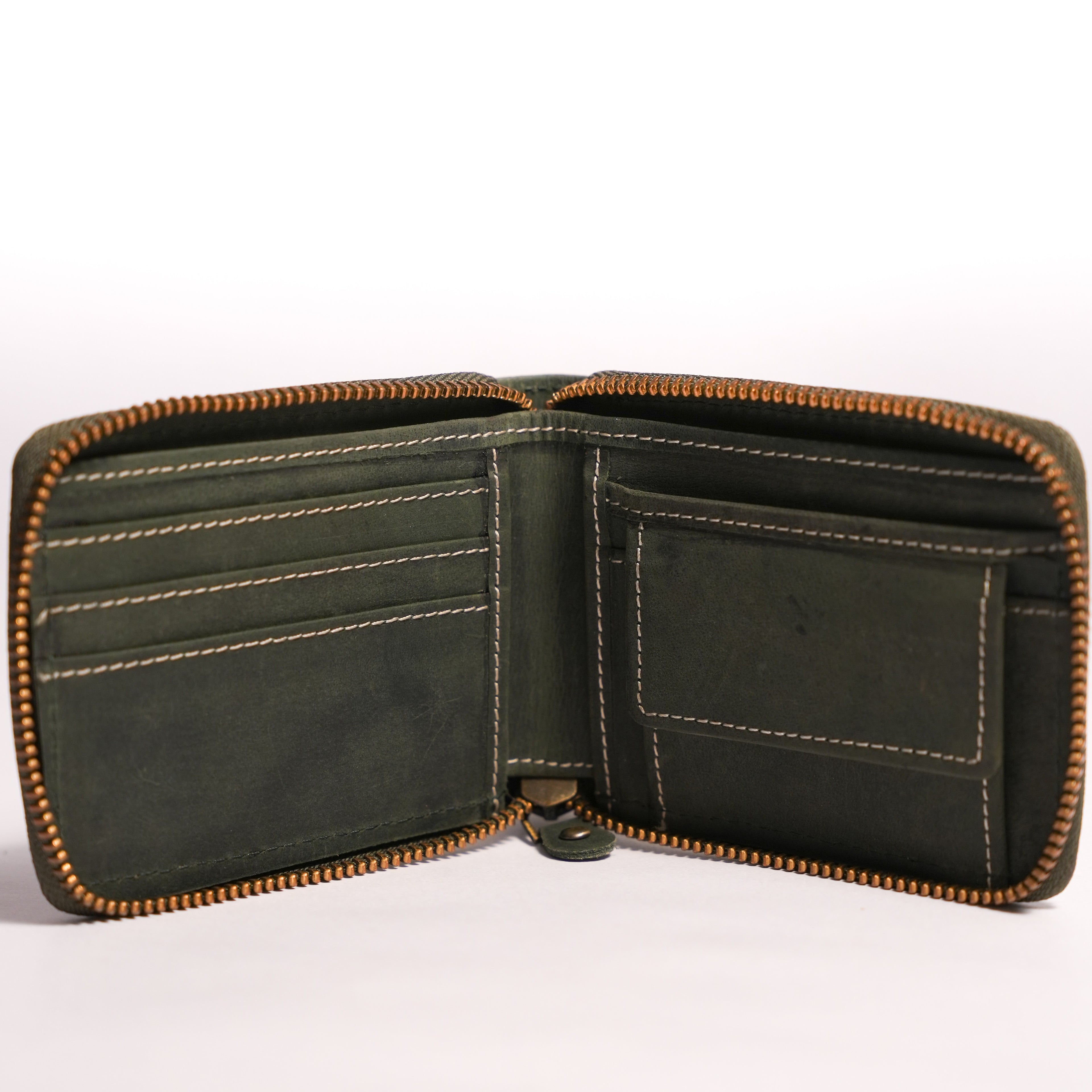 Ellis Zipper Wallet / Forest Green