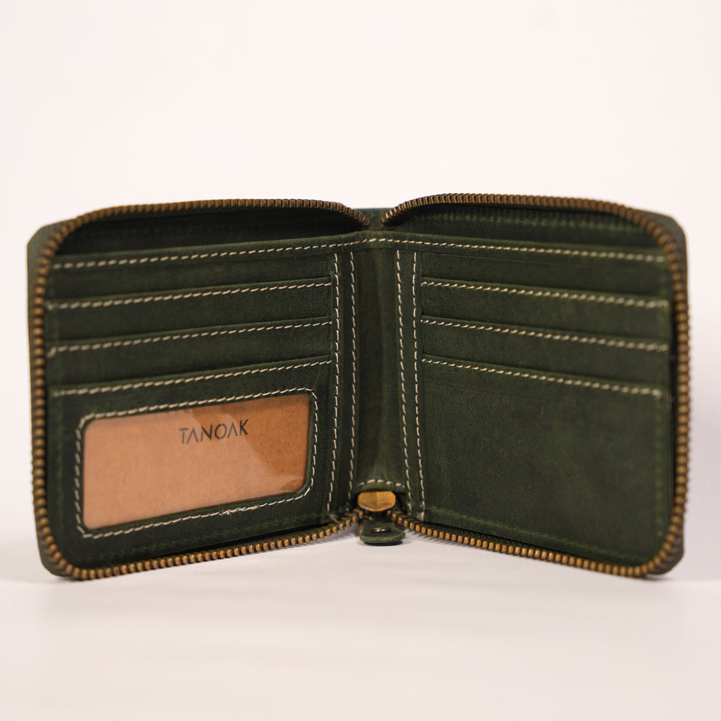 Mason Zipper Wallet / Forest Green