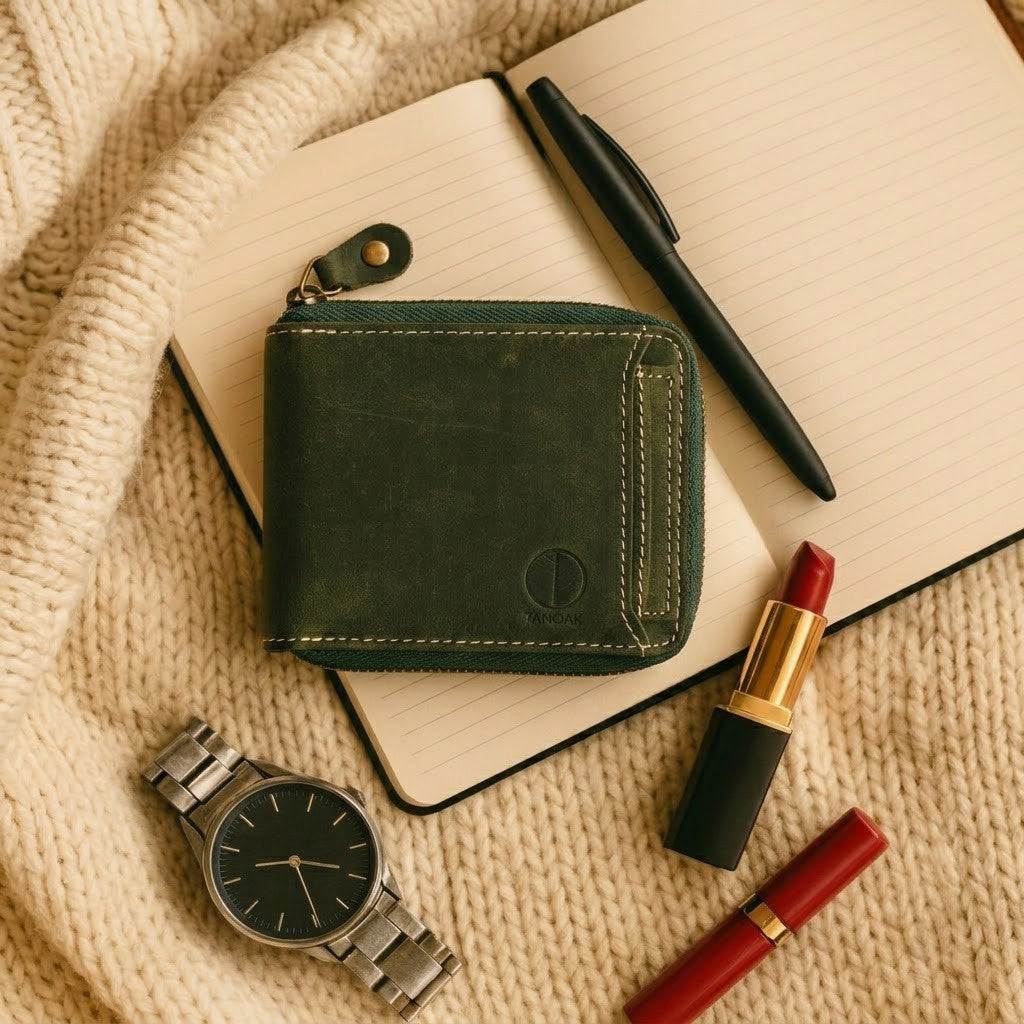 Mason Zipper Wallet / Forest Green