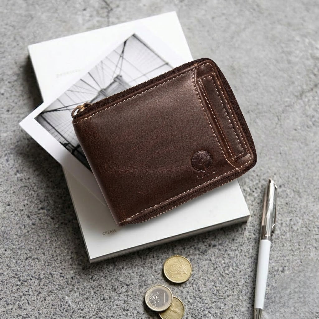 Mason Zipper Wallet / Espresso Brown