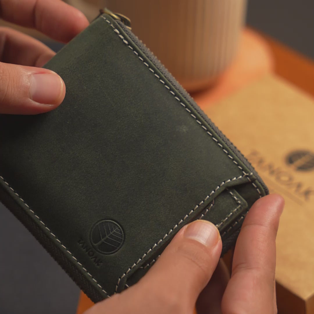 Mason Zipper Wallet / Forest Green