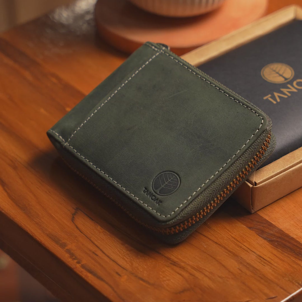 Ellis Zipper Wallet / Forest Green