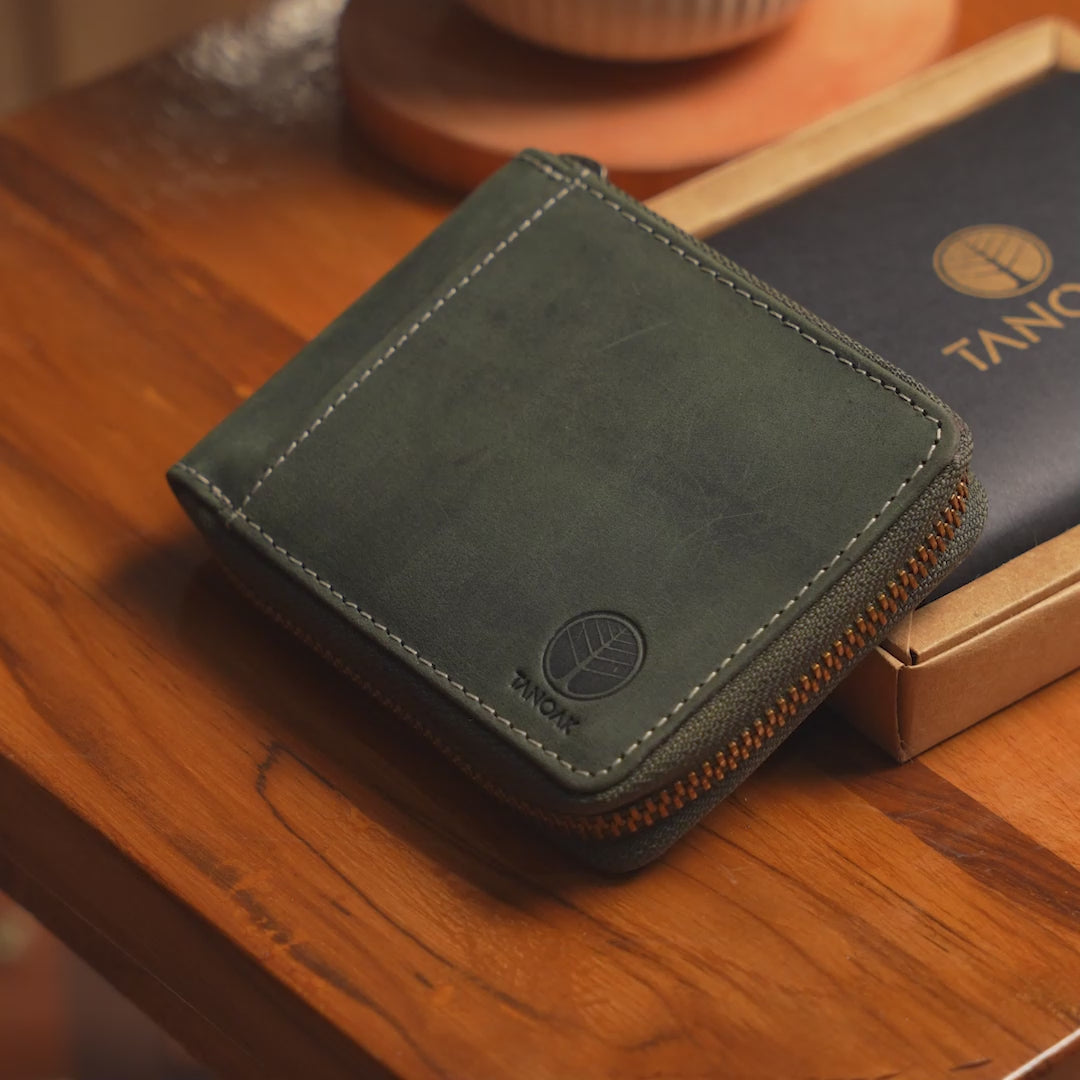 Ellis Zipper Wallet / Forest Green